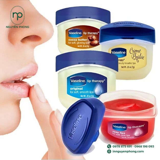 mẫu tem dán vỏ son dưỡng vaseline